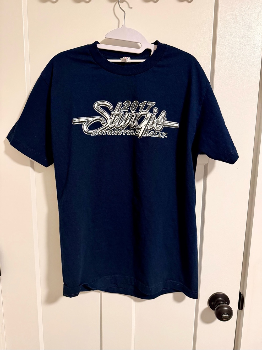 Women’s Medium Navy Short-Sleeve Sturgis 2017 Motorcycle Rally Tee